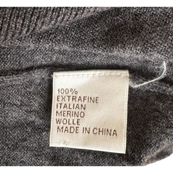 Peter Millar 100% Italian Merino Wool Sweater Vest Men's Large Charcoal Gray - Picture 7 of 12